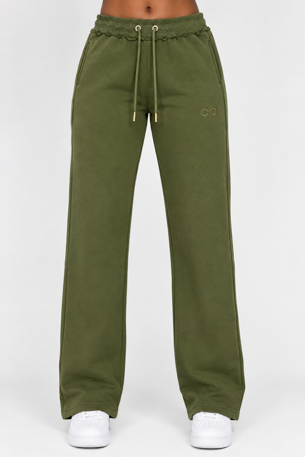 Streetwear Embroidered Premium Olive Green Sweatpants