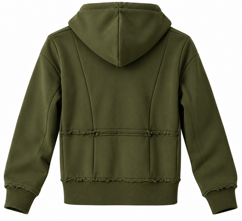 Olive Green Fitted Full-Zip Hoodie | Loyaltee Syncere